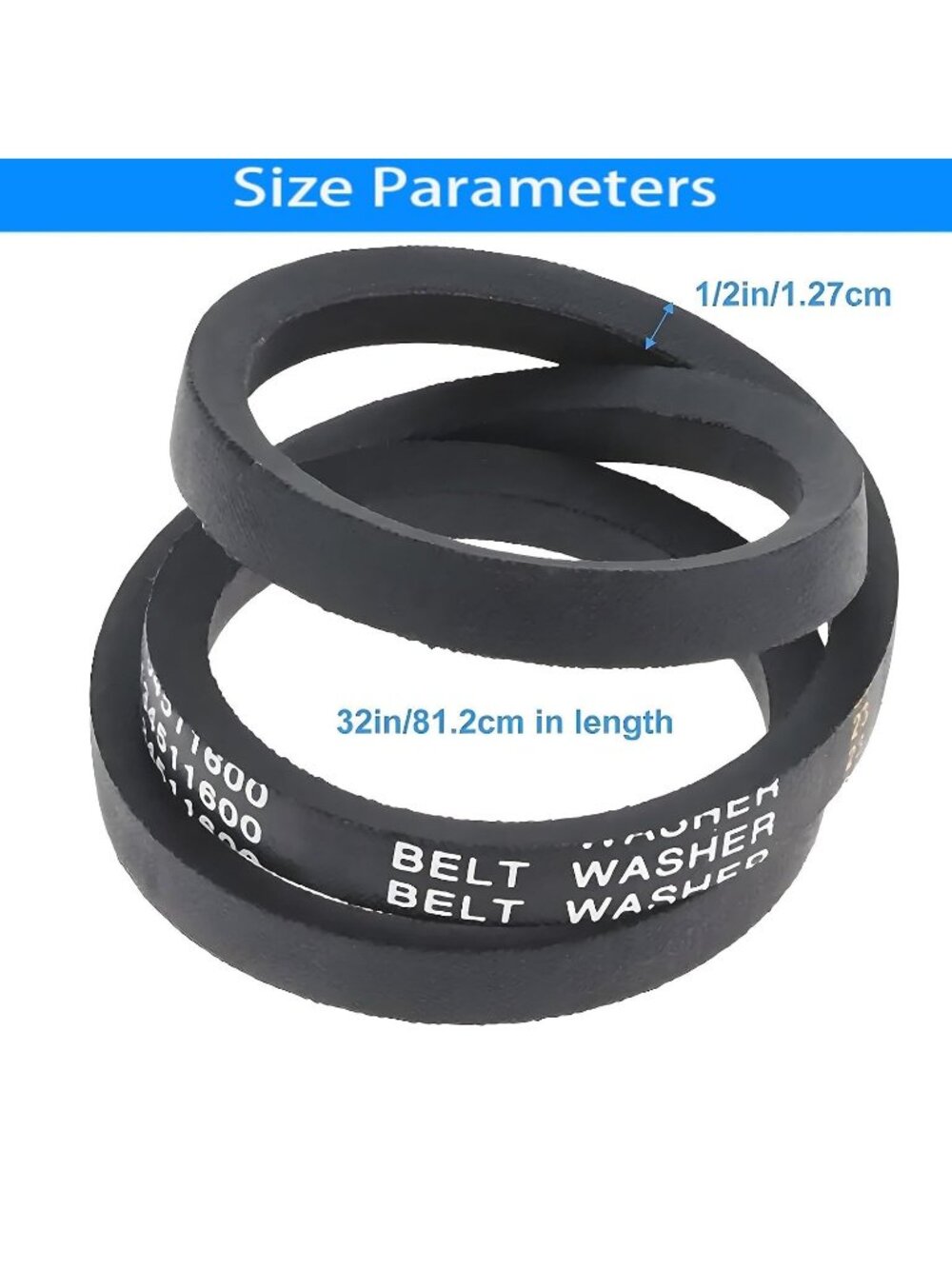 Premium Washer Drive Belt for Frigidaire, Whirlpool, KitchenAid  134511600